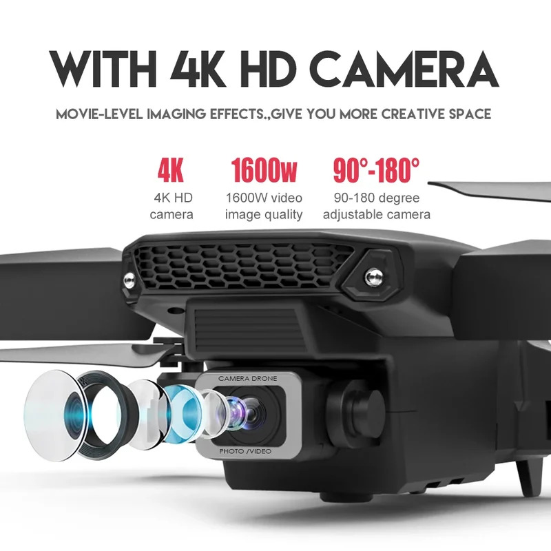 Dron plegable inteligente E88  - Drone Camera Professional reseña y precio